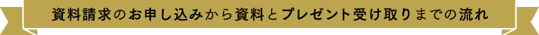 資料請求のお申し込みから資料とプレゼント受け取りまでの流れ